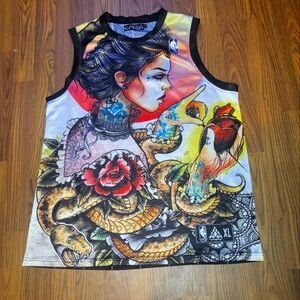 Mens Xl Set4lyfe Graphic Print Performance Muscle Shirt Breathable Tank B5